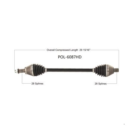 Wide Open Heavy Duty CV Axle for POL HD REAR L/R RZR PRO XP 20-21 POL-6087HD